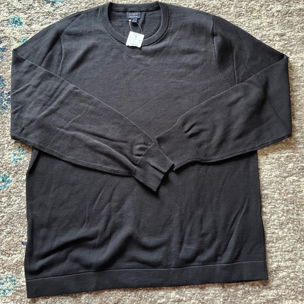 Men’s J. Crew Black Cotton Sweater - L, NWT